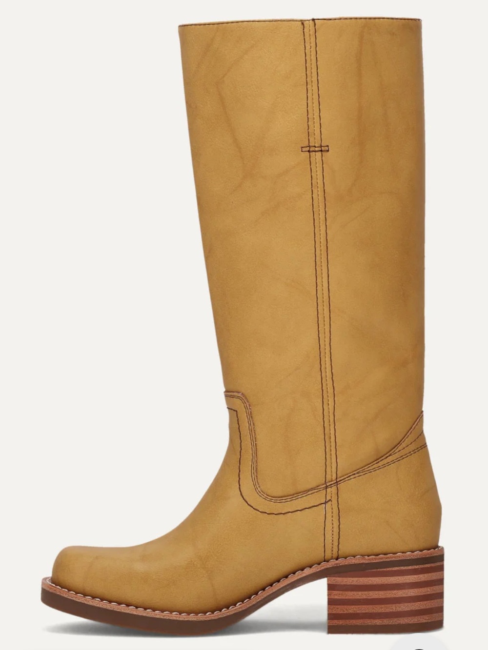 Frye Tall Leather Heeled Boots in Tan - Picture 5 of 13